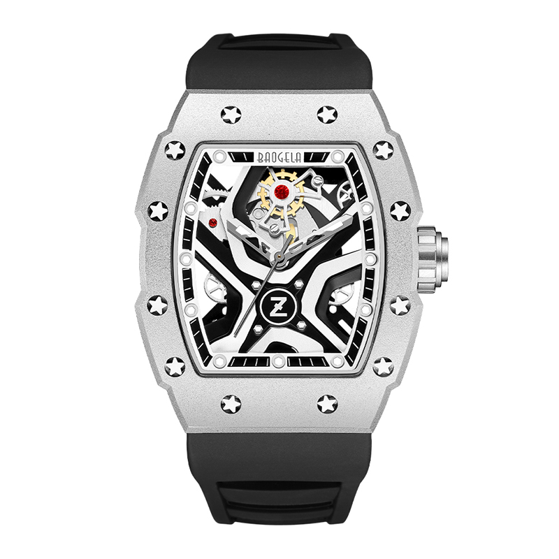 Baogela Top Brand Watches for Men Moda Sport Sport à prova d\'água Vista mecânico de 50bar Casual Stainless Watch Japan Relloj Hombre 4143